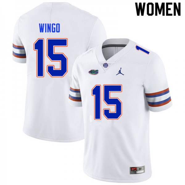 Women #15 Derek Wingo Florida Gators College Football Jerseys White